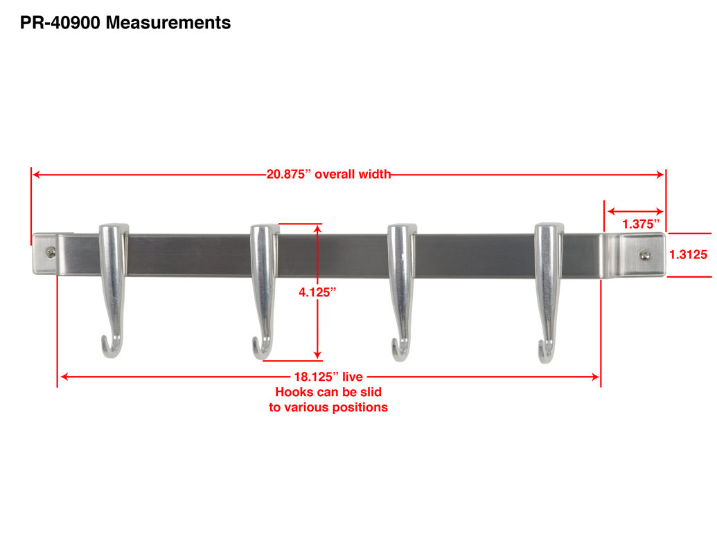 Concept Housewares Stainless Steel Wall Mounted Utensil Rack & Reviews